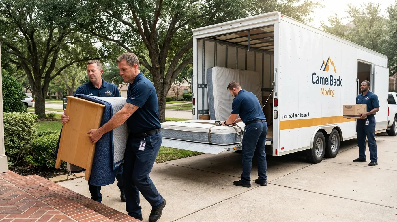 Crew loading residential truck for cross-state move from Terra Alta, WV